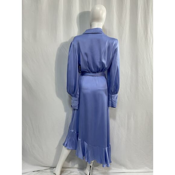 Zimmermann Silk Satin Wrap Midi Dress Size 3 - Picture 3 of 5
